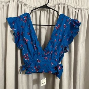 Free People ruffle crop top